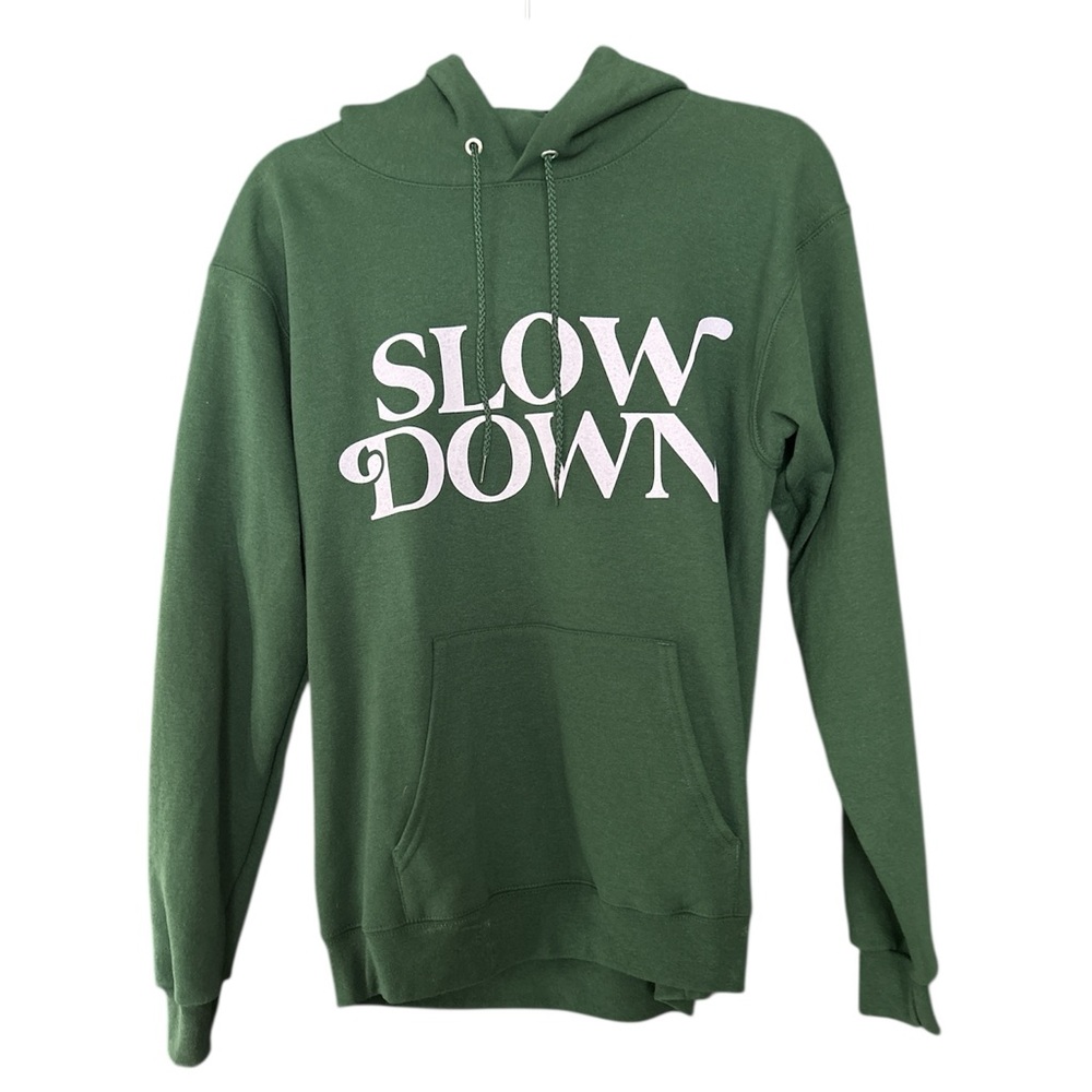 Green Graphic hoodie Slow Down No Wake Zone size Small NWOT